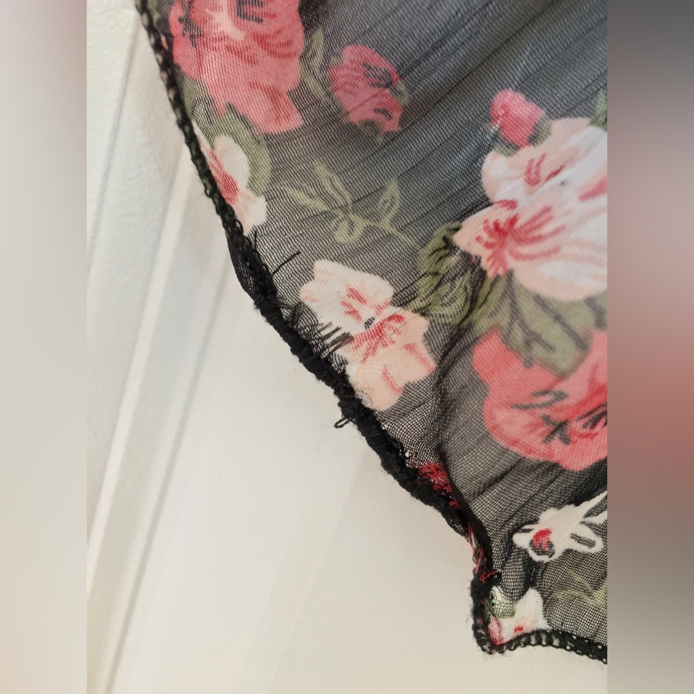 Floral Dress, Urban Behaviour, Size S, Black w/ Red & White Flowers, Sundress - Picture 8 of 9